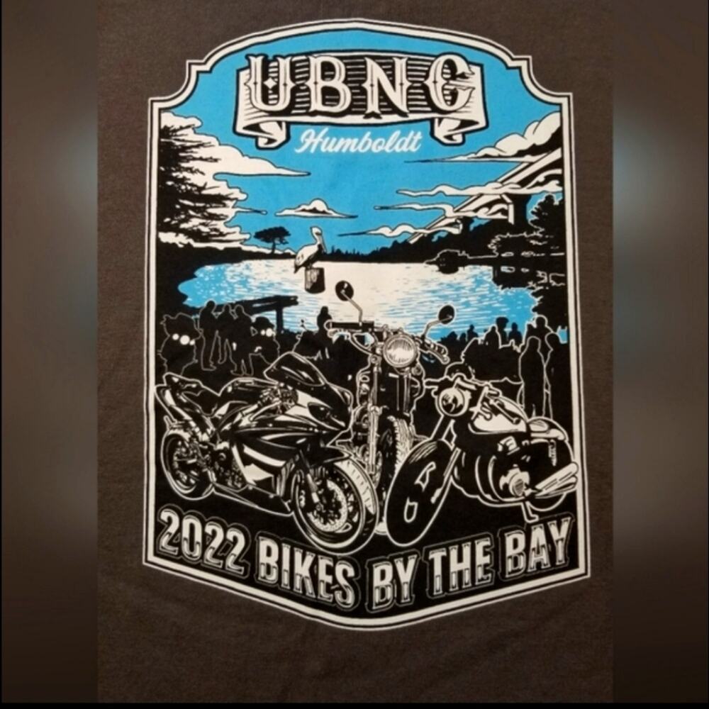 NWOT XXL Men's UBNC 2022 Bikes By The Bay Harley Charity Shirt, Gray, never worn